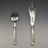 Around 1870 British Antique White Pearl Shell Handle Silver Plated Fish Server Pair in Case